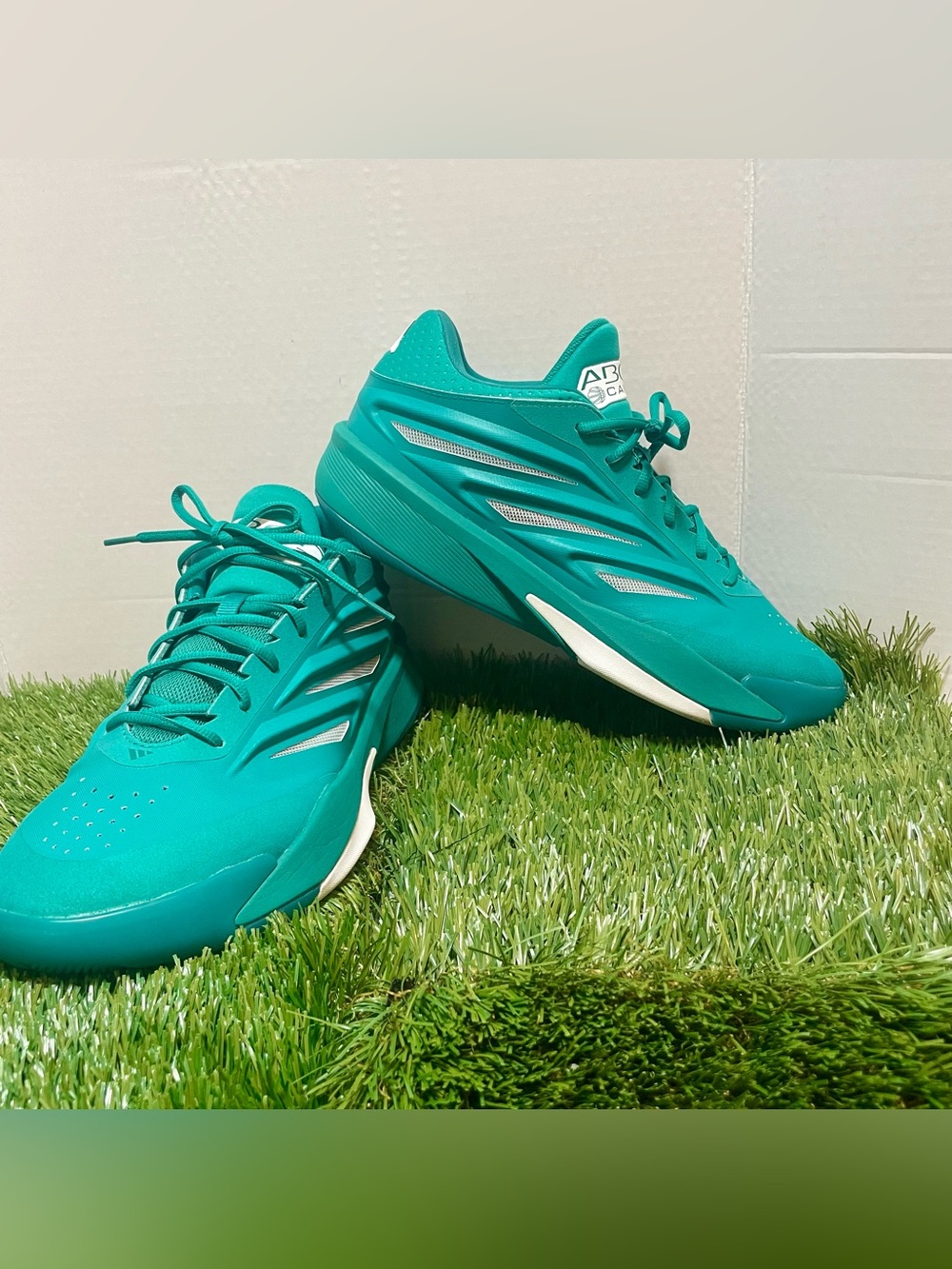 adidas AE 2 Anthony Edwards Basketball Shoes Teal Silver Men’s Size 11.5 KH8302
